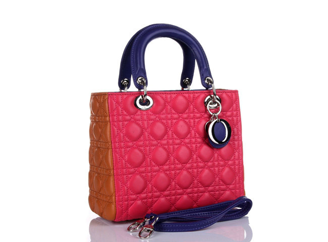 lady dior lambskin leather bag 6322 rosered&orange
